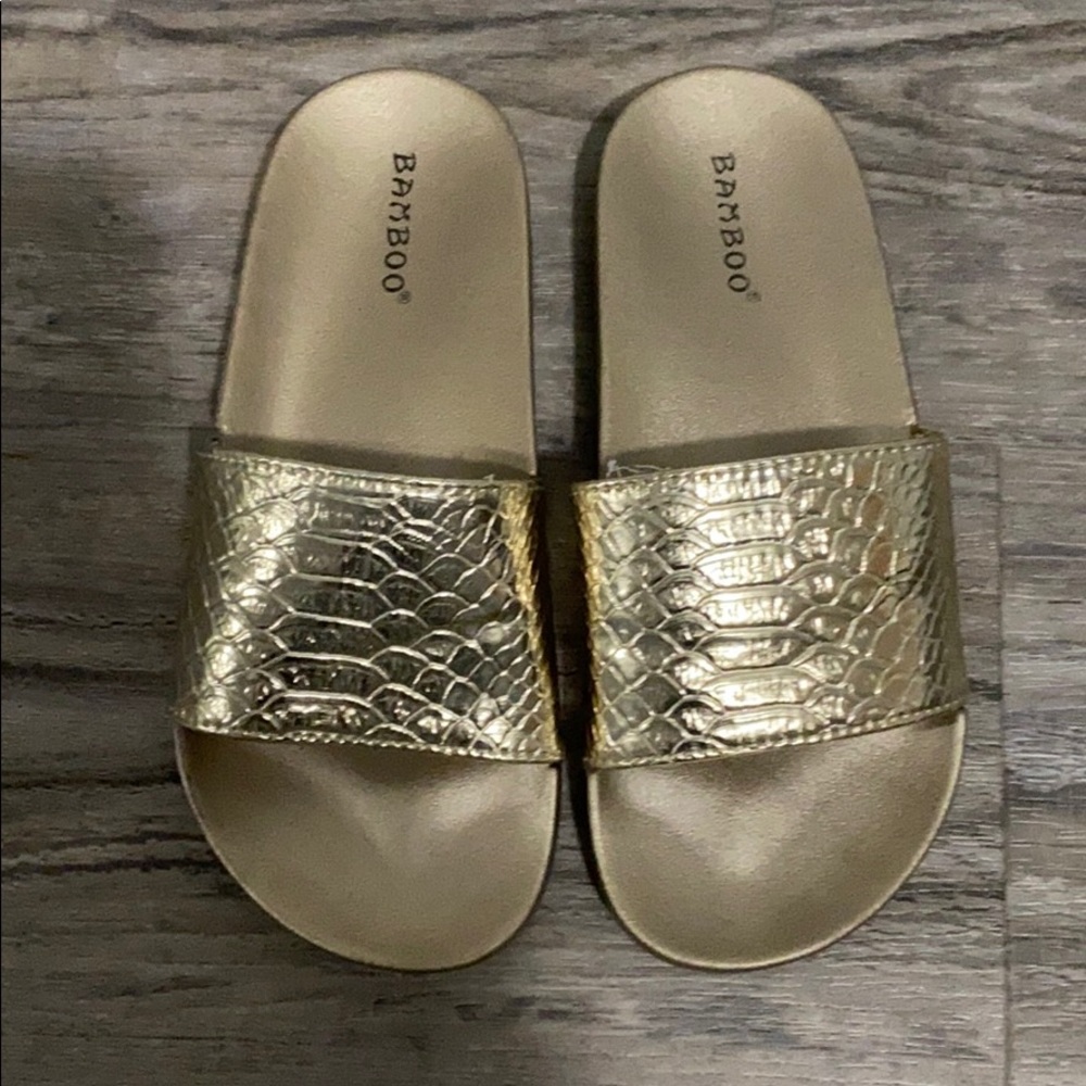 Gold Slide Sandals